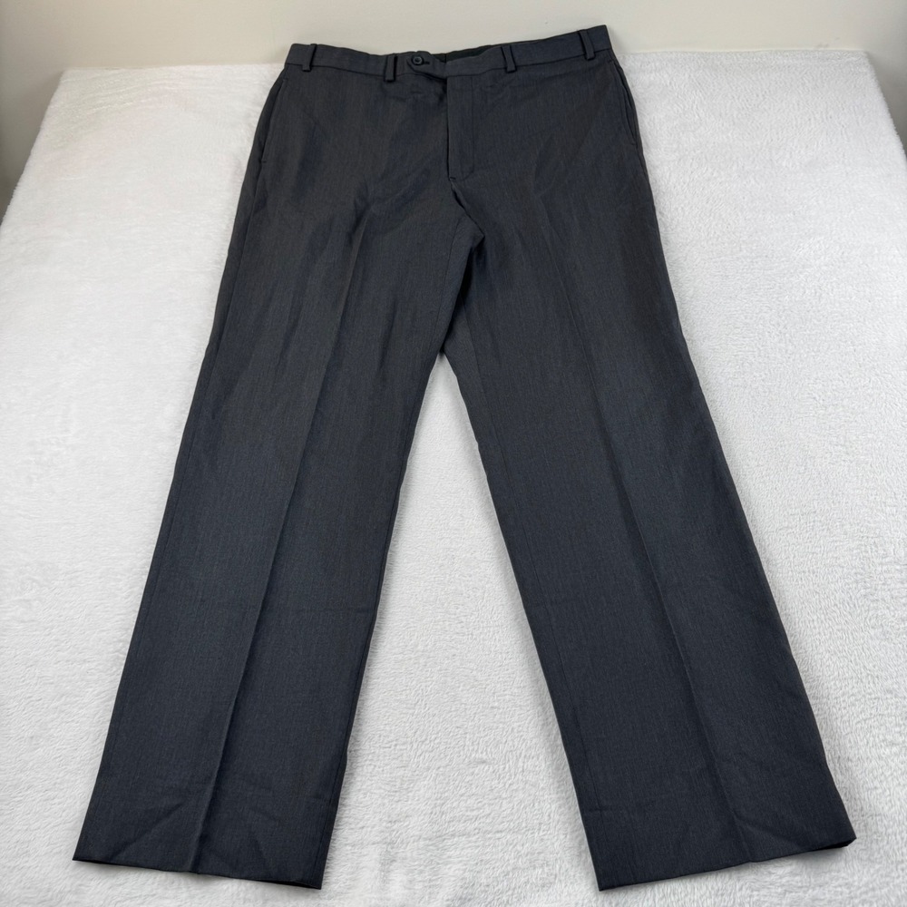 Brooks‎ Brothers Madison Fit Dress Pants Mens 37x32 Charcoal Grey 100% Wool Flat